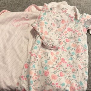 Little Me Pink and Teal Floral Baby Outfits